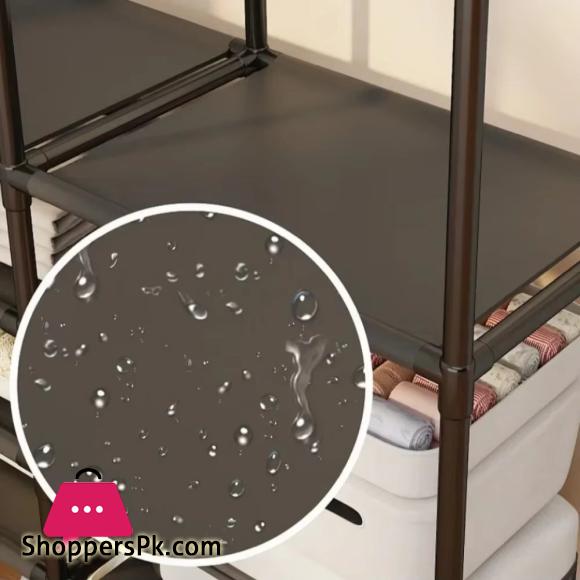 Detchable Solid Color Metal Double Row Clothes Rack – Spacious Design for Living Room and Bedroom