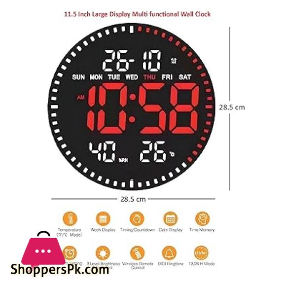 Digital Wall Clock with Remote Control Function