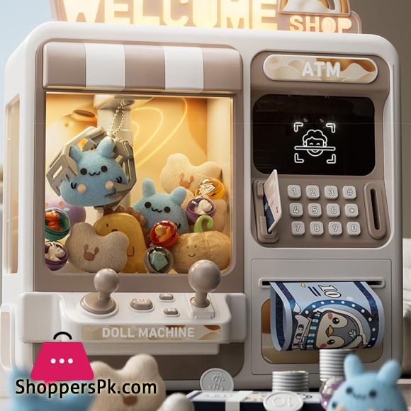 Doll Catcher ATM Claw Machine – 2-in-1 Toy Grabber & Pretend Play Bank Fun