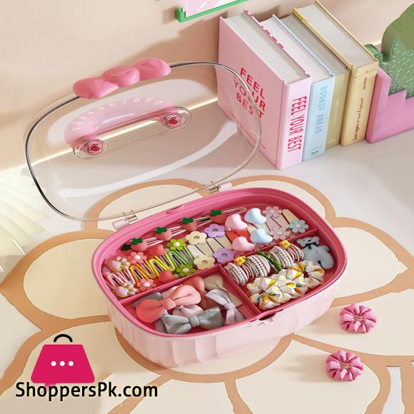 Hair Accessories Storage Box Portable Makeup Organizer for Hair Clips Hair Ties Earrings Bracelets Necklaces