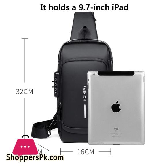 Mens Sling Crossbody Bag Chest Shoulder Messenger Backpack USB Port