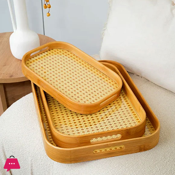 BAMBOO 3-PIECE TRAY