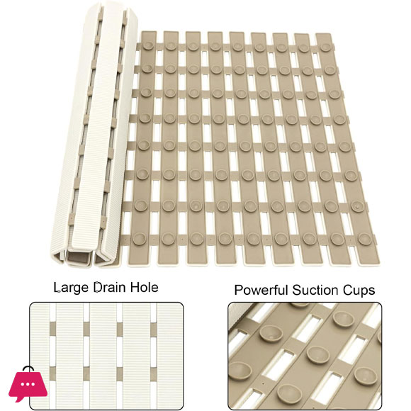 Bath Tub Shower Mat Non Slip Bathtub Mats for Bathroom Anti Slip Shower Mat with Drain Hole