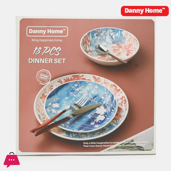 Danny Home Assorted Printed Plate Set 18 Piece Dinner Set