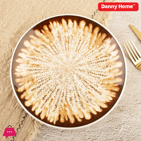 Danny Home Brown and yellow Printed Dinner Set 24pcs