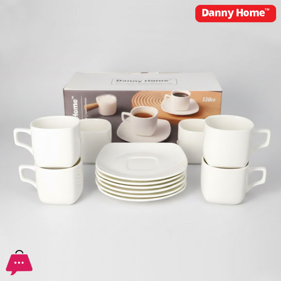Danny Home Cappuccino 6 Cup & 6 Saucer - 120ml
