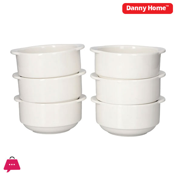 Danny Home Ceramic Soup Bowl Set of 6 Pcs - 5 inch