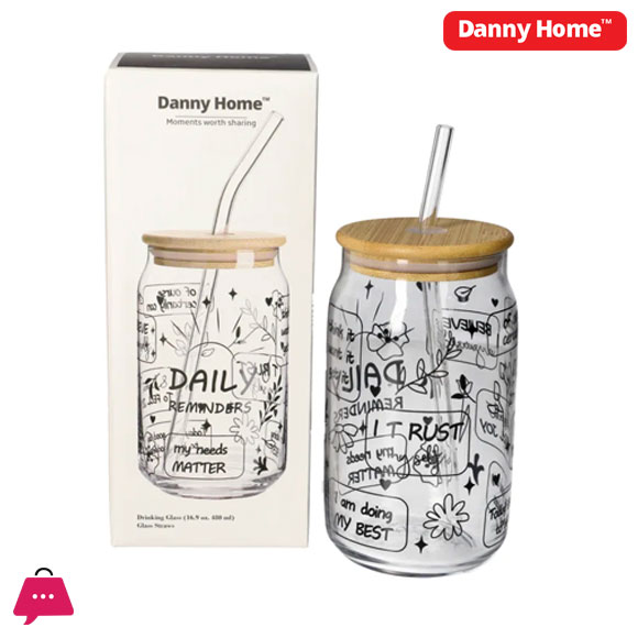 Danny Home Glass Cola Drinking Glass Cup 480ml