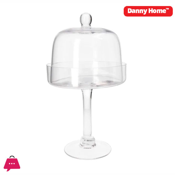 Danny Home Glass Cupcake Dish with Dome 18.8cm