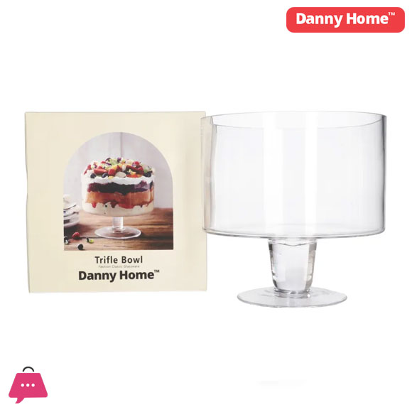 Danny Home Glass Dessert Trifle Bowl - 20.5cm
