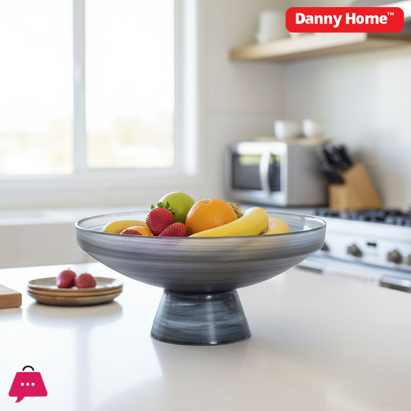 Danny Home Milky Way Glass Centerpiece Bowl 13 inches