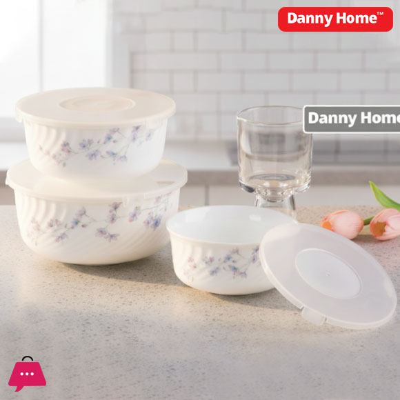 Danny Home Opal Preservation Bowls with Lid 3 Pcs