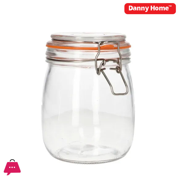Danny Home Glass Preserving Jars Clip Top Round Pickles & Jam - 725ml