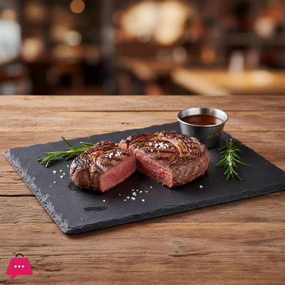 Danny Home Square Natural Stone Slate Slab Tray - 40 x 30 CM