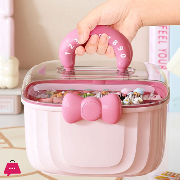 Hair Accessories Storage Box Portable Makeup Organizer for Hair Clips Hair Ties Earrings Bracelets Necklaces