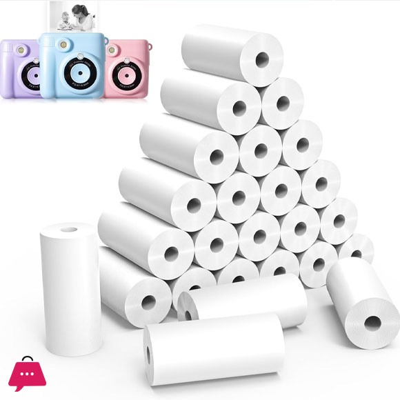 Instant Print Camera for Kids Refill Print Paper Thermal Print Paper Rolls 75-90 Photos Pack of 5-Roll