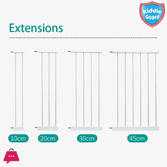 Kiddie Guard 3 Lock Baby Safety Gate 75CM - 84CM with Auto Lock for Babies Childrens & Kids