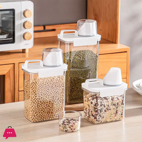 Kitchen Flour Storage Tank Food-grade Moisture-proof Rice Grains Sealed Barrel Insect-proof Rice Storage Box Snack Storage Box
