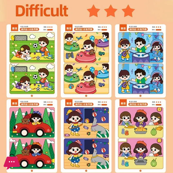 Montessori Error-Finding Puzzle Game Cards for Kids - 64pcs Educational Reusable Toys for Concentration and Intellectual Development
