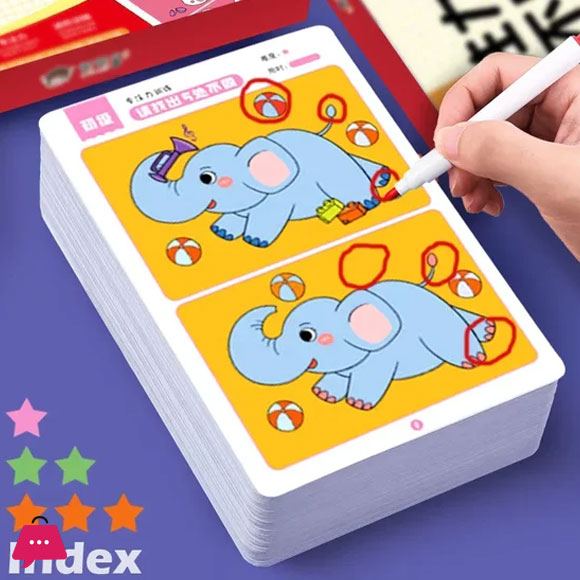 Montessori Error-Finding Puzzle Game Cards for Kids - 64pcs Educational Reusable Toys for Concentration and Intellectual Development