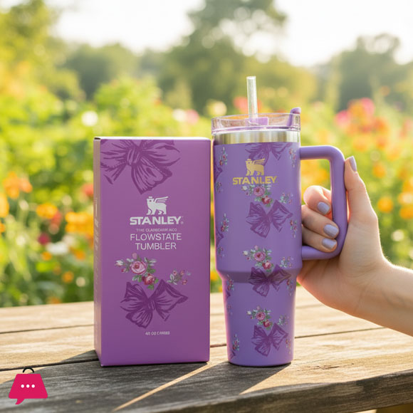 Flowstate Floral Tumbler with Straw Stopper 40Oz
