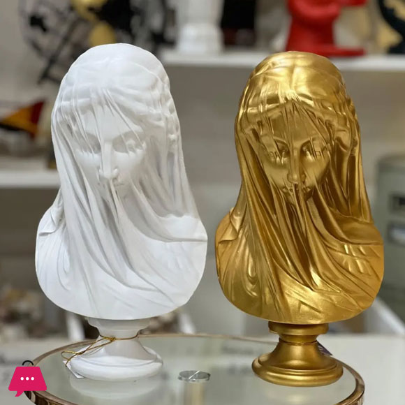 Veiled Lady Bust Statue Sculpture Home Decor - 25 cm - 9.8 in