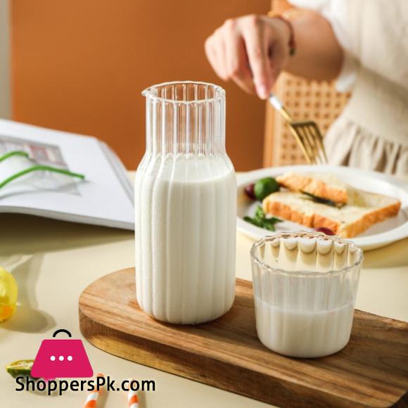 1 Set Bedside Water Carafe Glass Set Night Carafe with Tumbler Glass 600ml