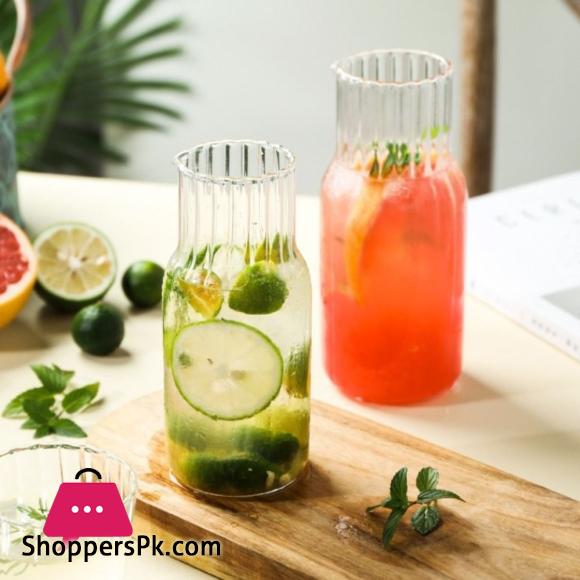 1 Set Bedside Water Carafe Glass Set Night Carafe with Tumbler Glass 600ml