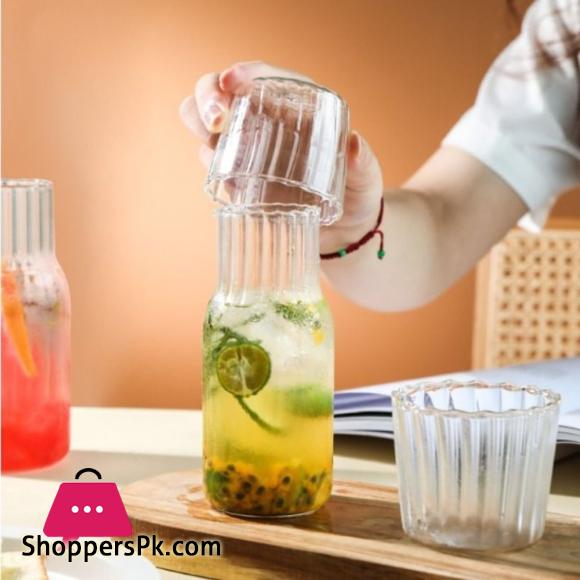 1 Set Bedside Water Carafe Glass Set Night Carafe with Tumbler Glass 600ml