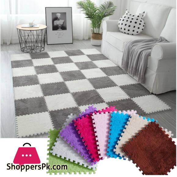 30X30Cm Kids Carpet Foam Puzzle Mat EVA Shaggy Baby Eco Floor Square Stitching Velvet Mat For Living Room Decor Floor Mats - 10Pcs