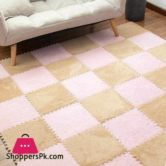 30X30Cm Kids Carpet Foam Puzzle Mat EVA Shaggy Baby Eco Floor Square Stitching Velvet Mat For Living Room Decor Floor Mats - 10Pcs