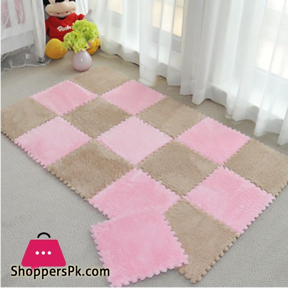 30X30Cm Kids Carpet Foam Puzzle Mat EVA Shaggy Baby Eco Floor Square Stitching Velvet Mat For Living Room Decor Floor Mats - 10Pcs