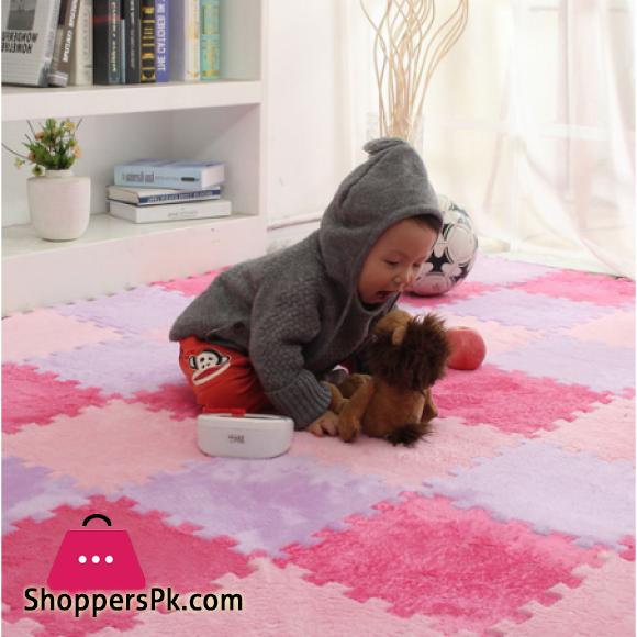 30X30Cm Kids Carpet Foam Puzzle Mat EVA Shaggy Baby Eco Floor Square Stitching Velvet Mat For Living Room Decor Floor Mats - 10Pcs