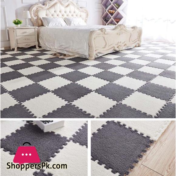 30X30Cm Kids Carpet Foam Puzzle Mat EVA Shaggy Baby Eco Floor Square Stitching Velvet Mat For Living Room Decor Floor Mats - 10Pcs