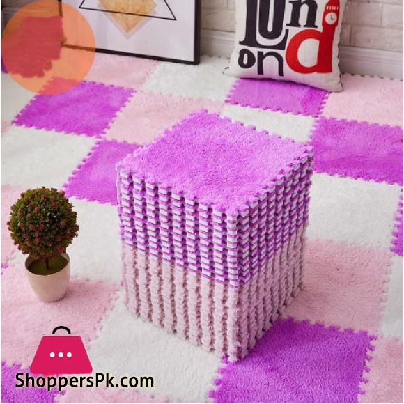 30X30Cm Kids Carpet Foam Puzzle Mat EVA Shaggy Baby Eco Floor Square Stitching Velvet Mat For Living Room Decor Floor Mats - 10Pcs