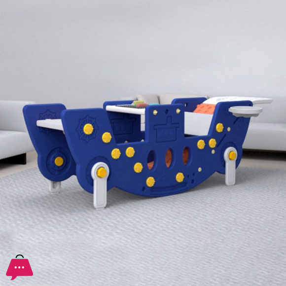 5 in 1 Kids Indoor Slide Seesaw Study Table Basket Ball