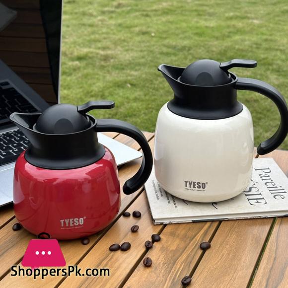 Tyeso Thermos Pot Insulated Stainless Steel Coffee Pot Suitable For Home /Office 1liter