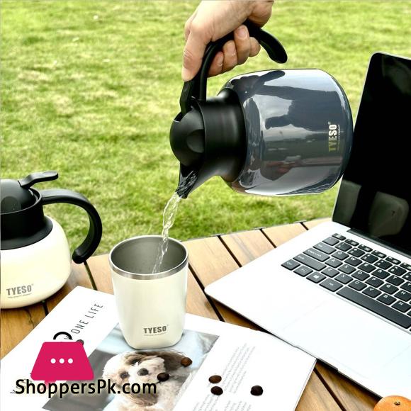 Tyeso Thermos Pot Insulated Stainless Steel Coffee Pot Suitable For Home /Office 1liter