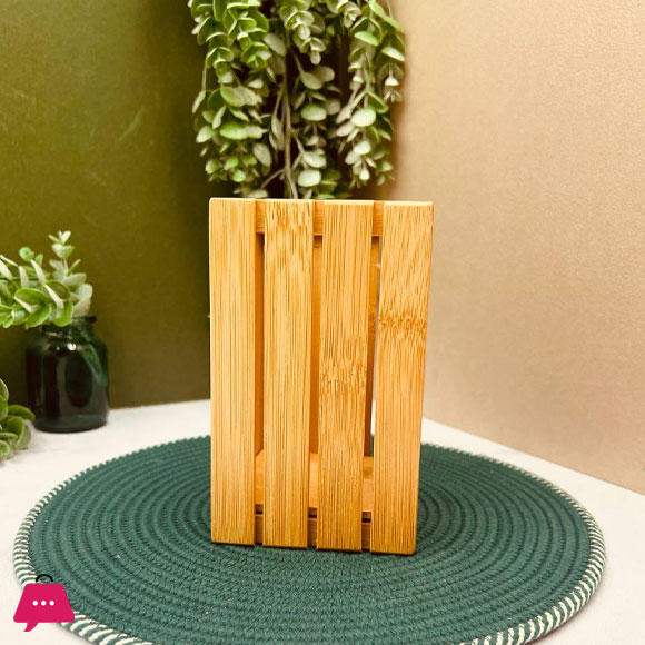 Elegant Wood Square Spoon Holder