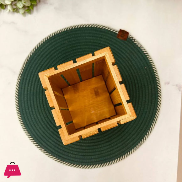 Elegant Wood Square Spoon Holder