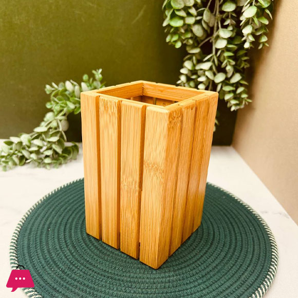 Elegant Wood Square Spoon Holder