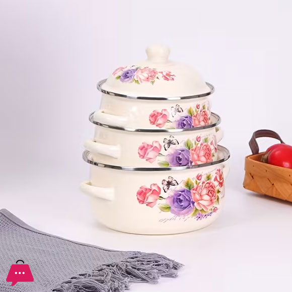 Enamel Pot Perfect for Cooking & Serving Ideal for Home Kitchens & Restaurants