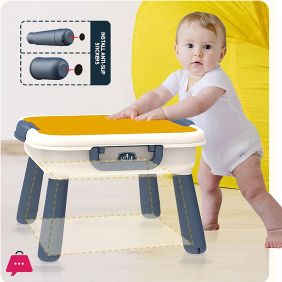 Little Story 4 In 1 Block Activity Table With Stool and Blocks