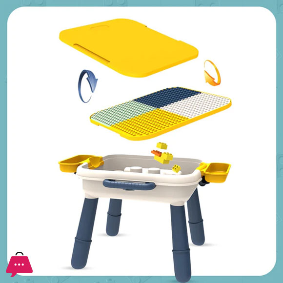 Little Story 4 In 1 Block Activity Table With Stool and Blocks