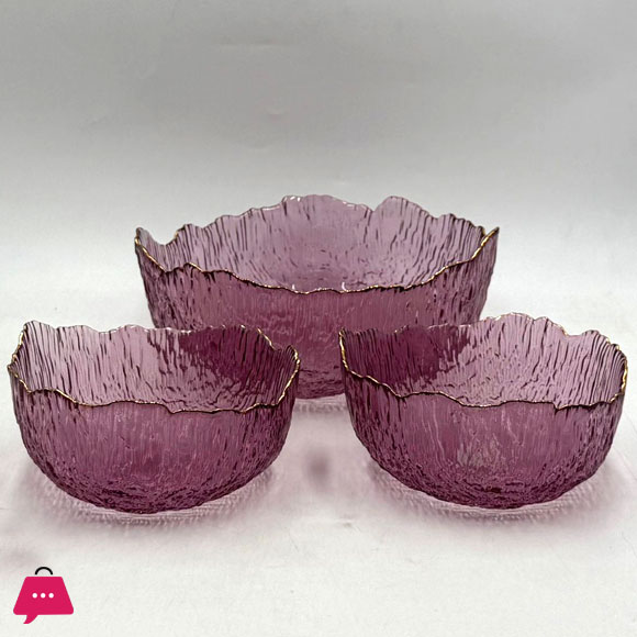 Premium Ripple-Edge Glass Bowl Fruit Set (7 Pieces)