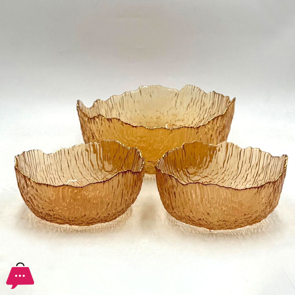 Premium Ripple-Edge Glass Bowl Fruit Set (7 Pieces)