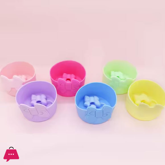 Silicone Topper & Boot For Tumbler Accessories Drinkware Accessories of Cup ( Bow Daisy Flower)