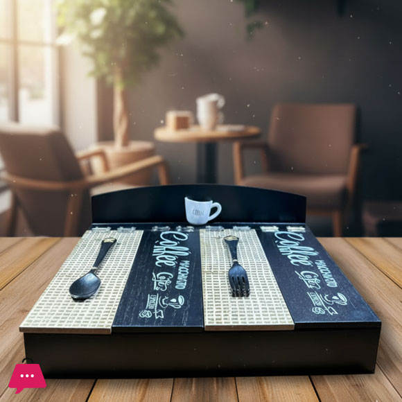 Stylish Cutlury Box Wood 009-00