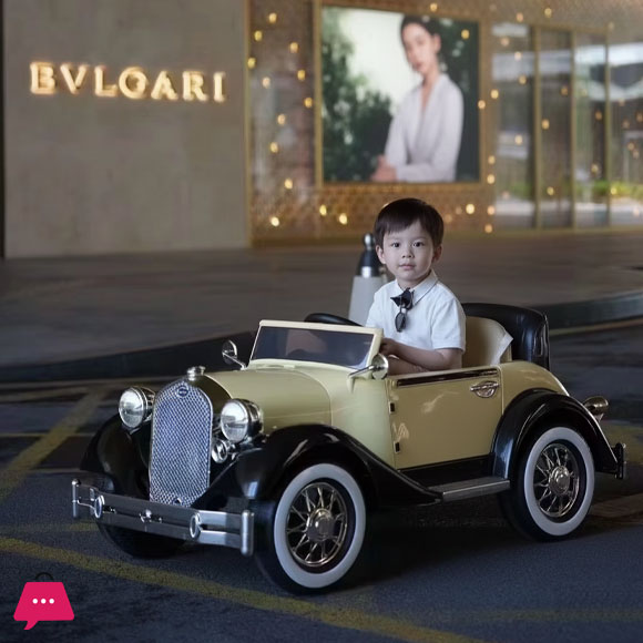 Vintage Classic Ride-On Electric Car for Kids