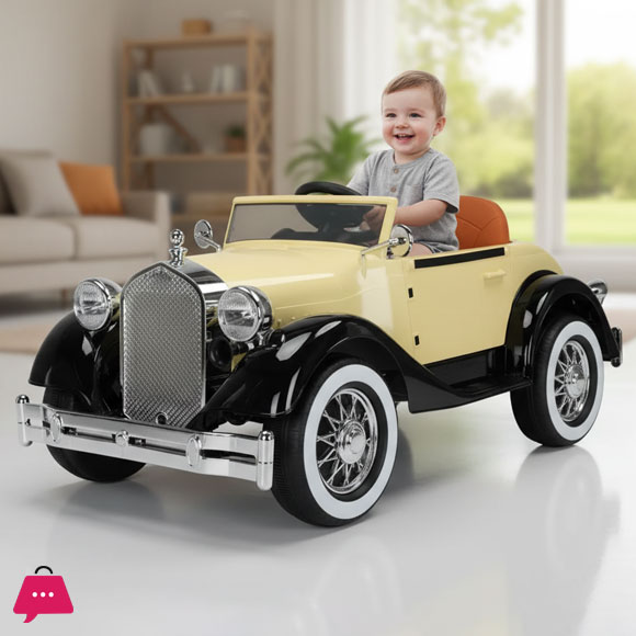 Vintage Classic Ride-On Electric Car for Kids